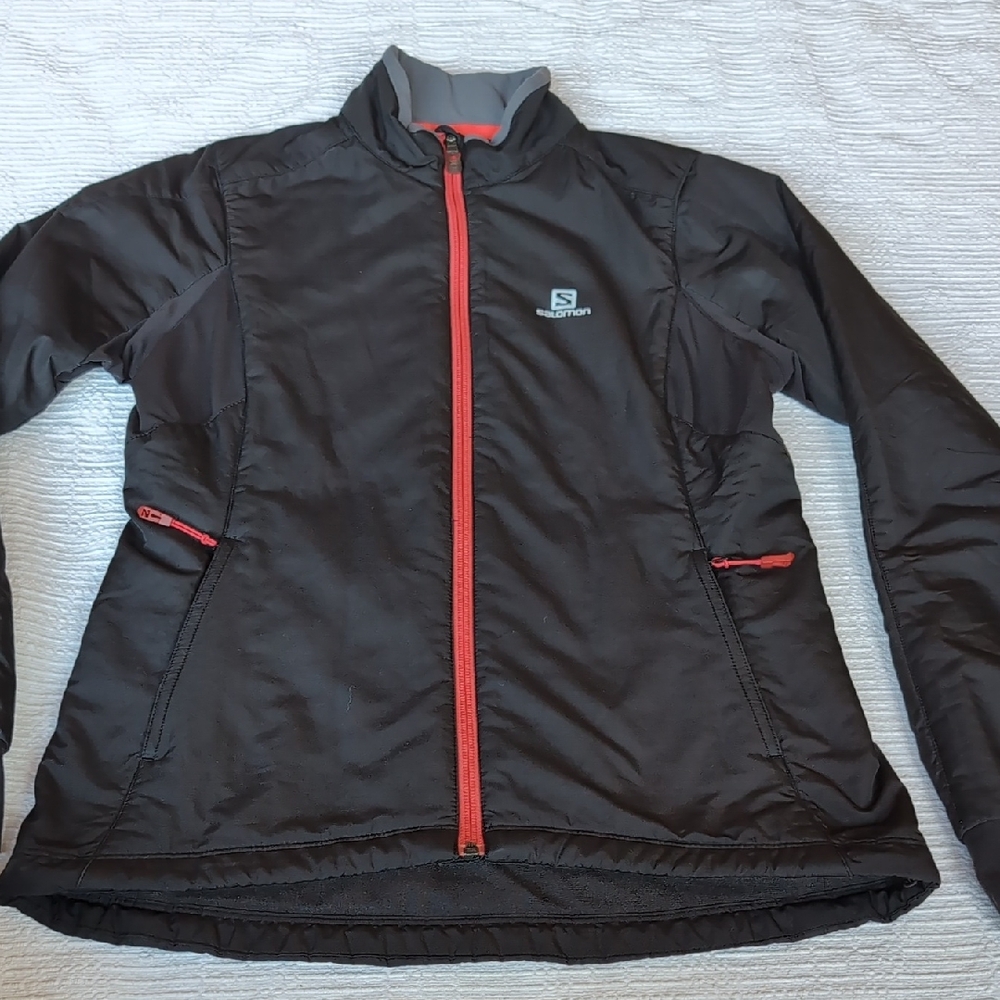 Salomon Women's Black Jacket with Red Accents